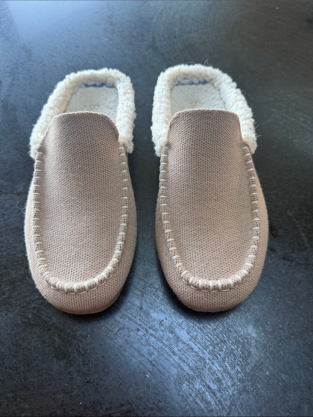 Rothy's Women's Slip-On Shearling Lined Loafers in Tan
